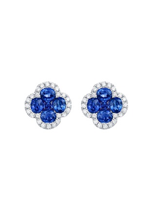 首图 - 点击放大 - LC COLLECTION JEWELLERY - Diamond Sapphire 14K White Gold Earrings