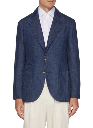 首图 - 点击放大 - BRUNELLO CUCINELLI - Single Breasted Dark Wash Denim Blazer