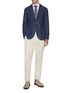 模特儿示范图 - 点击放大 - BRUNELLO CUCINELLI - Single Breasted Dark Wash Denim Blazer