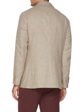 背面 - 点击放大 - BRUNELLO CUCINELLI - Check Silk Wool Double Breasted Blazer