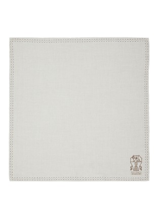 模特儿示范图 - 点击放大 - BRUNELLO CUCINELLI - Emblem Silk Pocket Square