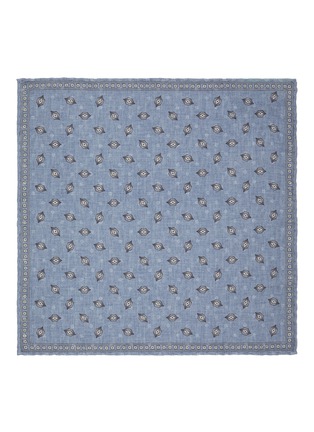 模特儿示范图 - 点击放大 - BRUNELLO CUCINELLI - Patterned Silk Pocket Square