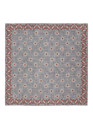 模特儿示范图 - 点击放大 - BRUNELLO CUCINELLI - Patterned Silk Pocket Square