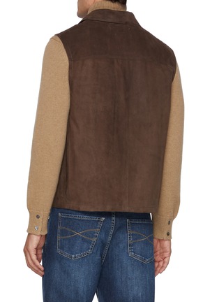 背面 - 点击放大 - BRUNELLO CUCINELLI - Button Up Shirt Collar Leather Vest