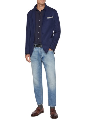 模特儿示范图 - 点击放大 - BRUNELLO CUCINELLI - Double Breasted Cashmere Jersey Blazer
