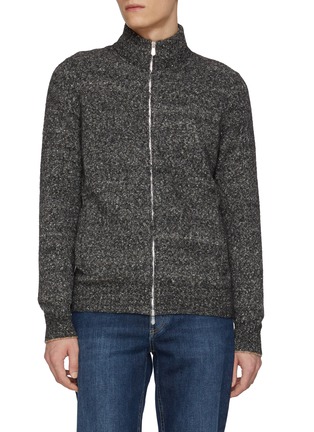 首图 - 点击放大 - BRUNELLO CUCINELLI - Contrast Cuffs Wool Blend Zip Up Cardigan