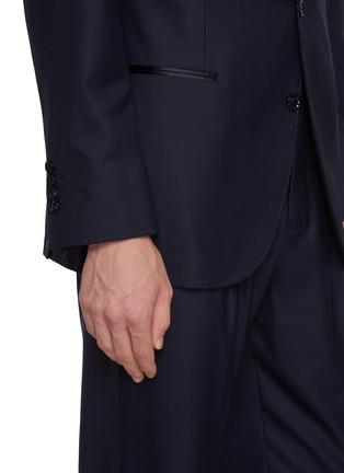 细节 - 点击放大 - BRUNELLO CUCINELLI - Single Breasted Wool Silk Twill Tuxedo Suit