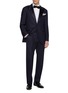 模特儿示范图 - 点击放大 - BRUNELLO CUCINELLI - Single Breasted Wool Silk Twill Tuxedo Suit