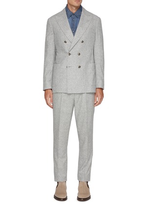 首图 - 点击放大 - BRUNELLO CUCINELLI - Double Breasted Silk Wool Cashmere Suit