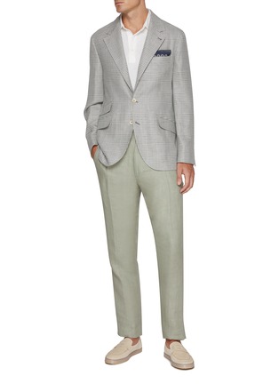 模特儿示范图 - 点击放大 - BRUNELLO CUCINELLI - Check Single Breasted Blazer