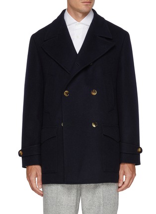 首图 - 点击放大 - BRUNELLO CUCINELLI - Convertible Collar Double Breasted Wool Overcoat