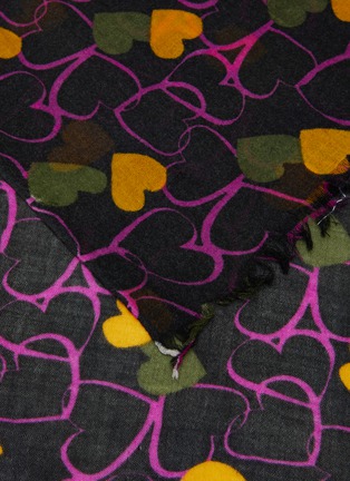 细节 - 点击放大 - JOVENS - Heart Print Cashmere Shawl