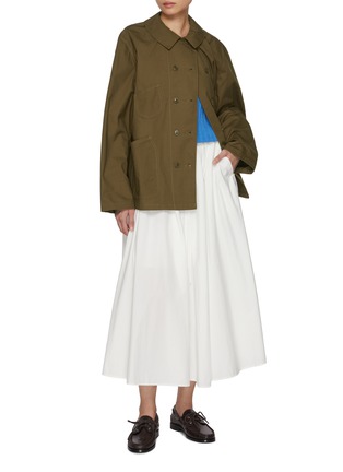 模特儿示范图 - 点击放大 - SIENNE - Ryo Double Breasted Cotton Jacket