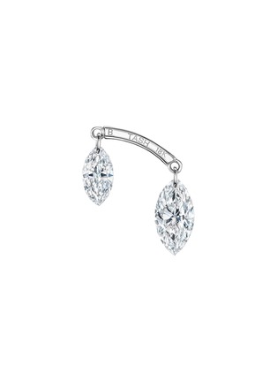 首图 - 点击放大 - MARIA TASH - Floating Double Marquise Diamond 18K White Gold Drape Single Threaded Stud Earring