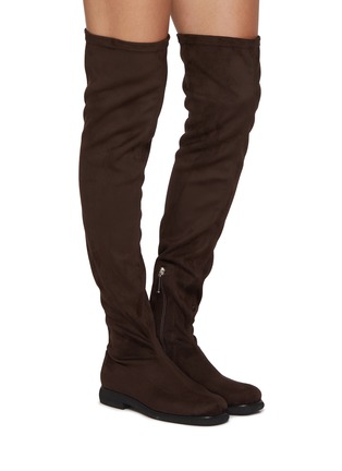 模特儿示范图 - 点击放大 - RODO - Stretch Vegan Suede Over-The-Knee Boots
