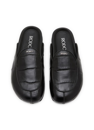 细节 - 点击放大 - RODO - Croc Print Leather Slides