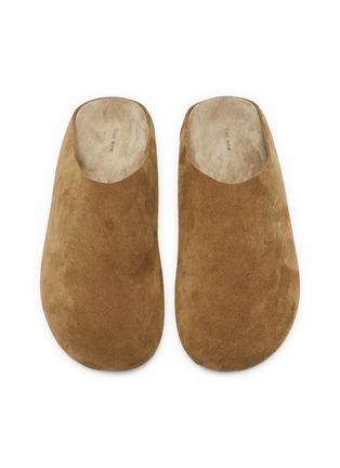 模特儿示范图 - 点击放大 - THE ROW - HUDSON 绒面皮拖鞋