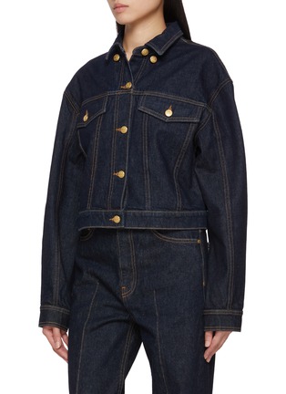 细节 - 点击放大 - ULLA JOHNSON - The Agata Denim Cape Jacket