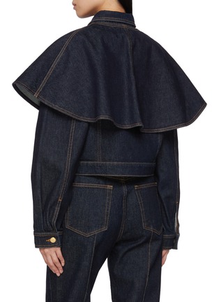 背面 - 点击放大 - ULLA JOHNSON - The Agata Denim Cape Jacket
