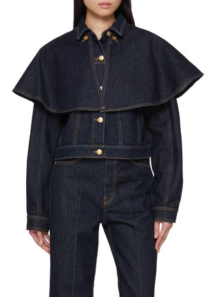 首图 - 点击放大 - ULLA JOHNSON - The Agata Denim Cape Jacket