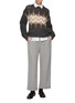 模特儿示范图 - 点击放大 - PESERICO - Intarsia Pattern Knit Sweater