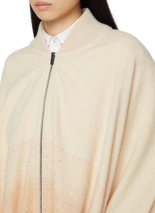  - PESERICO - Fringed Zip Up Poncho