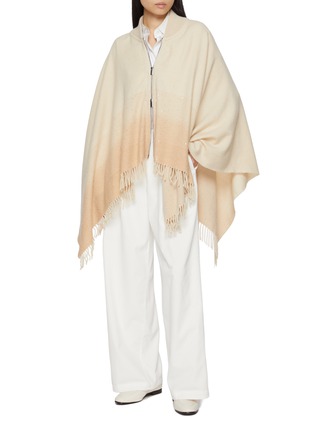 模特儿示范图 - 点击放大 - PESERICO - Fringed Zip Up Poncho