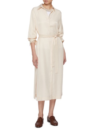 模特儿示范图 - 点击放大 - PESERICO - Belted Shirt Dress