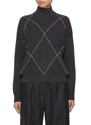 首图 - 点击放大 - PESERICO - Diamond Knit Turtleneck Sweater