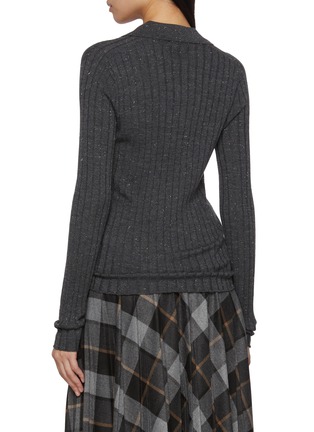 背面 - 点击放大 - PESERICO - Slim Fit Ribbed Wool Blend Knit Polo Top
