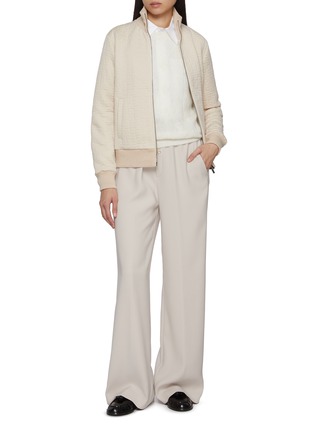 模特儿示范图 - 点击放大 - PESERICO - Textured Wool Cashmere Blend Jacket