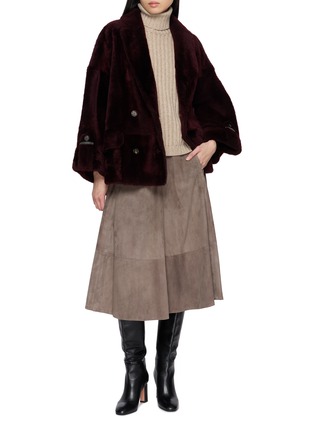 模特儿示范图 - 点击放大 - BRUNELLO CUCINELLI - 皮毛一体双面穿夹克