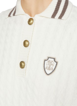  - BRUNELLO CUCINELLI - POLO 领麻花针织衫