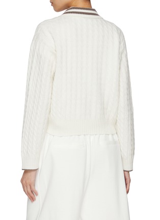 背面 - 点击放大 - BRUNELLO CUCINELLI - POLO 领麻花针织衫