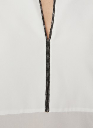  - BRUNELLO CUCINELLI - MONILI 镶珠饰领真丝上衣