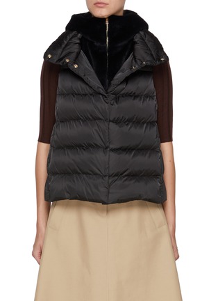 首图 - 点击放大 - HERNO - Faux Fur Bib Puffer Vest