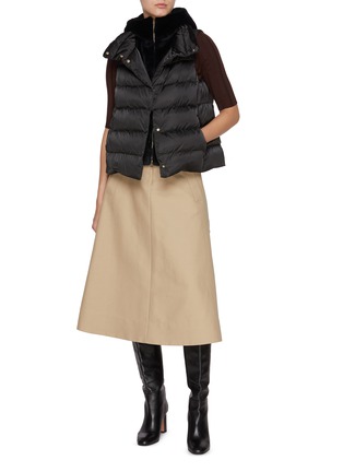 模特儿示范图 - 点击放大 - HERNO - Faux Fur Bib Puffer Vest