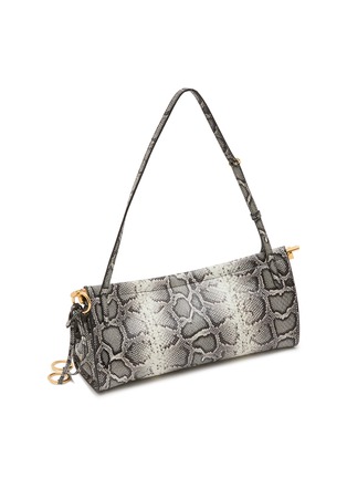 细节 - 点击放大 - ALAÏA - Medium Le Click E/W Snake Leather Shoulder Bag