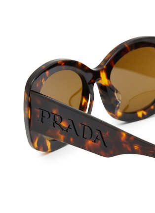 细节 - 点击放大 - PRADA - Tortoise Oval Acetate Sunglasses