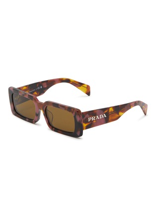 首图 - 点击放大 - PRADA - Cognac Tortoise Pillow Acetate Sunglasses