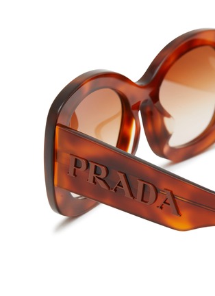 细节 - 点击放大 - PRADA - Tortoise Oval Acetate Sunglasses