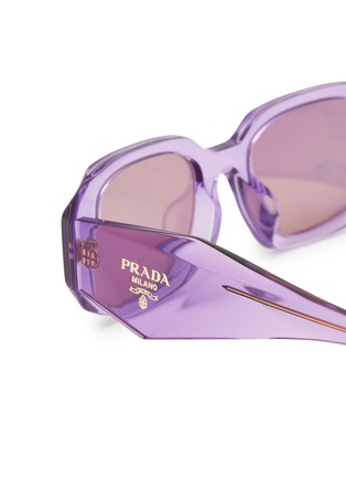 细节 - 点击放大 - PRADA - Transparent Rectangula Acetate Sunglasses