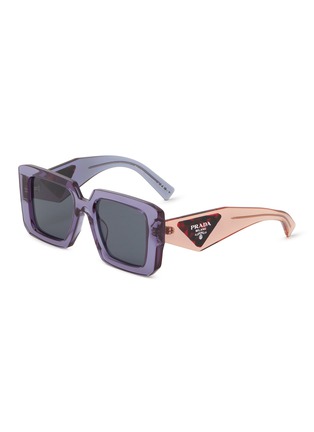 首图 - 点击放大 - PRADA - Transparent Square Acetate Sunglasses
