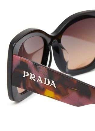 细节 - 点击放大 - PRADA - Oval Acetate Sunglasses