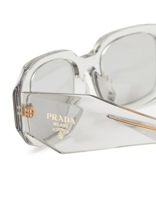 细节 - 点击放大 - PRADA - Transparent Rectangula Acetate Sunglasses