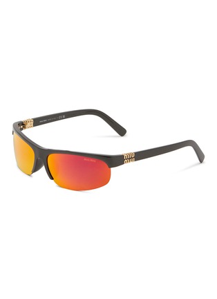 首图 - 点击放大 - MIU MIU - Half Rim Stacked Logo Metal Sunglasses