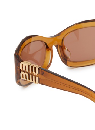 细节 - 点击放大 - MIU MIU - Irregular Stacked Logo Acetate Sunglasses