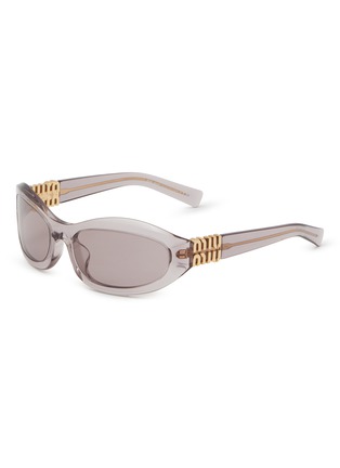 首图 - 点击放大 - MIU MIU - Transparent Stacked Logo Acetate Sunglasses