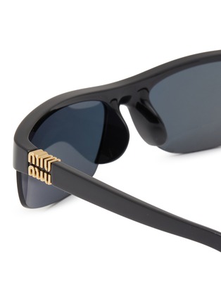 细节 - 点击放大 - MIU MIU - Half Rim Stacked Logo Acetate Sunglasses