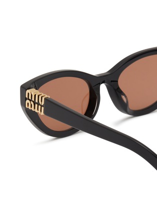 细节 - 点击放大 - MIU MIU - Butterfly Stacked Logo Acetate Sunglasses